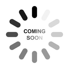 Coming soon icon, Coming soon loading icon, Flat vector illustration design isolated on white background.