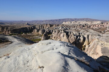 Volcanic Rock Formations and Cave Houses in Cappadocia, Turkey