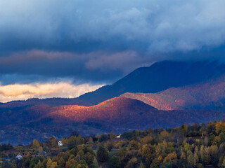 clouds over the mountains