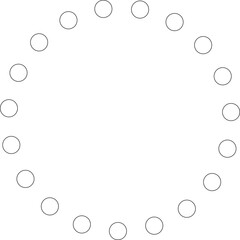 Dotted line circular round frame, symbol, icon
