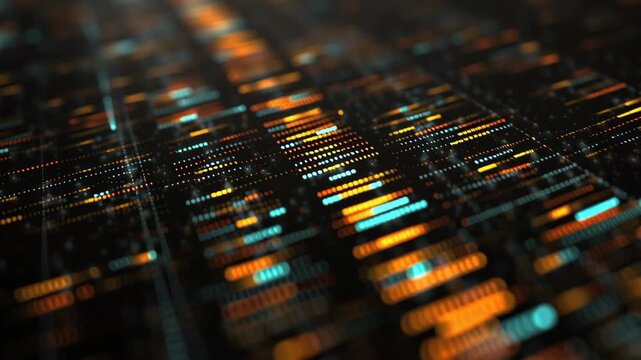 A computer screen with a lot of numbers and colors. AI algorithm visualized as flowing digital code analyzing human genome strands, futuristic healthcare data art, ai biomedical analysis