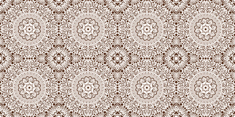 Decorative Detailed Abstract Circle Ornament Seamless Pattern Background Design