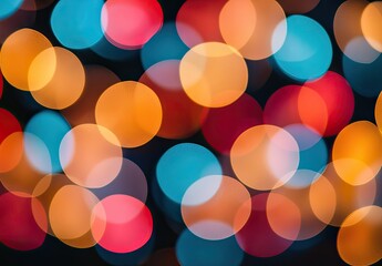 Colorful bokeh lights shimmer, abstract background