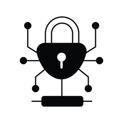 Encryption icon with white background vector stock illustration