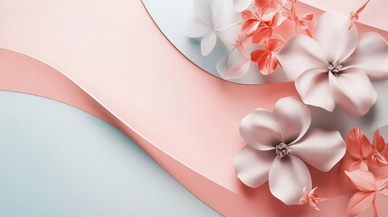 Soft Pink Floral 3D Abstract Background