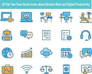 20 Flat Two-Tone Vector Icons...