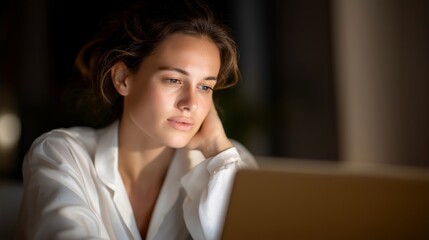 Close-up of laptop showing malware detection notification while user looks concerned, symbolizing personal device security, virus removal processes, and digital threat management. cinematic color