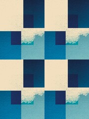 งานศิลปะที่ไม่มีชื่อModern abstract geometric background with overlapping blue and cyan squares, creating a clean, calm, and stylish visual effect. Perfect for graphic design, digital art, advertising