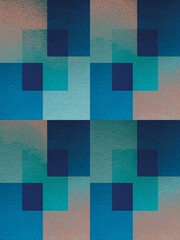 งานศิลปะที่ไม่มีชื่อModern abstract geometric background with overlapping blue and cyan squares, creating a clean, calm, and stylish visual effect. Perfect for graphic design, digital art, advertising