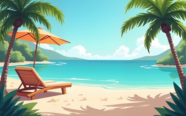 summer holidays vacation Web Banner illustration. High quality
