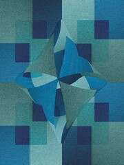 งานศิลปะที่ไม่มีชื่อModern abstract geometric background with overlapping blue and cyan squares, creating a clean, calm, and stylish visual effect. Perfect for graphic design, digital art, advertising