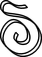 Ribbon pixel 8bit icon. Holiday decoration