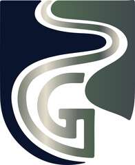 Abstract G Letter and S Curve Shield Logo. Modern corporate branding, security, and dynamic identity concept
