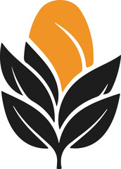Corn Cob and Leaves Abstract Logo. Agricultural brand, organic food, and harvest season graphic design