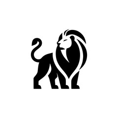 Majestic Lion Silhouette Vector Illustration in Minimalist Style