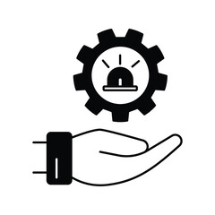 Emergency Response icon with white background vector stock illustration