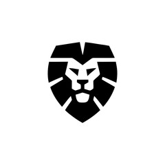 Geometric Lion Head Logo Concept in Bold Silhouette