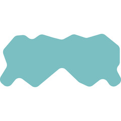 Abstract Teal Blob Shape with Jagged Edges Isolated on White Background Simple Graphic Element Modern Design