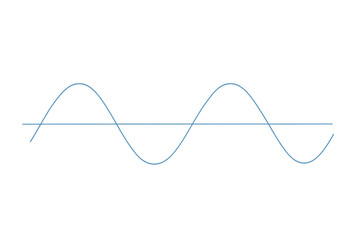 Sine wave graphing frequency and oscillation, representing mathematical and scientific concepts on transparent background