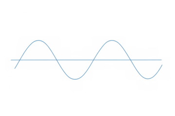 Sine wave graphing frequency and oscillation, representing mathematical and scientific concepts on transparent background