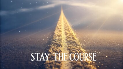 Inspirational Landscape with a Long Path Leading Towards a Bright Horizon Emphasizing Determination and Focus