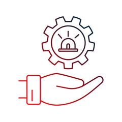 Emergency Response icon with white background vector stock illustration