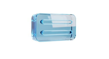 A modern translucent hamburger menu icon embodying digital navigation and clean interface on transparent background