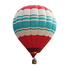 Naklejka premium photography of a Italy flag color style colored 3D hot air balloon, ultra-realistic, photorealistic, isolated on white background PNG 