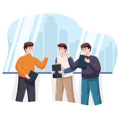 Young Professionals Collaborating in a Modern Office with a City Skyline View