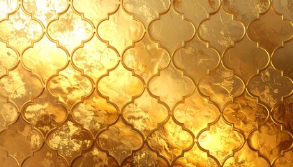 高級感のあるゴールドのモロッカンタイル模様