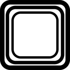 Rounded square blend line effect. Geometric shapes