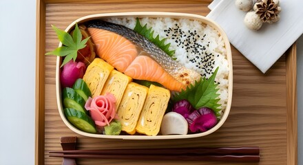 Japanese Bento Box with Seasonal Ingredients