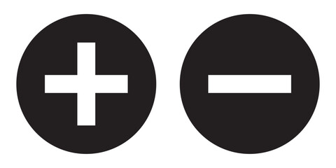 Plus and minus button icon vector. Addition and subtraction sign. 