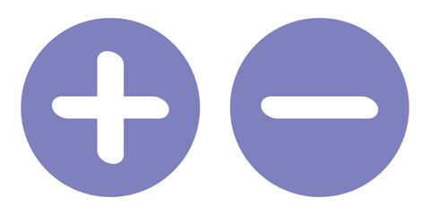 Obraz premium Plus and minus button icon vector. Addition and subtraction sign. 