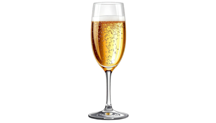Sparkling wine in glass, fizzy bubbles, dark backdrop