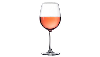 Wineglass filled with rose-colored liquid isolated on black