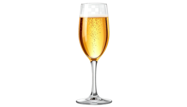 Tall glass filled with bubbly golden drink against a black background