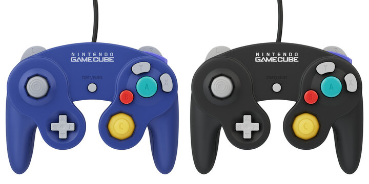 Nintendo GameCube Retro gaming video game controller purple and black