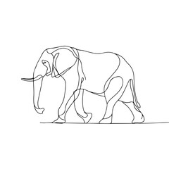 Elegant Single-Line Elephant Artwork