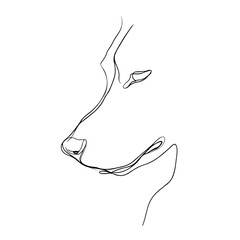 Sleek Dog Face Minimal Line Drawing