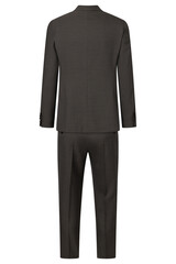 Back view of a charcoal gray business suit with classic fit