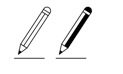 pencil icon isolated on white background