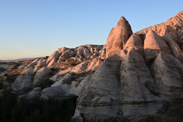Volcanic Rock Formations and Cave Houses in Cappadocia, Turkey