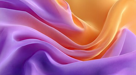 Obraz premium Soft, flowing fabric in vibrant shades of lavender and peach