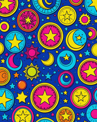 Printable pattern for wall decorations, covers, wallpapers, greeting cards on the occasion of a Muslim holiday. Ramadan . Oil painting