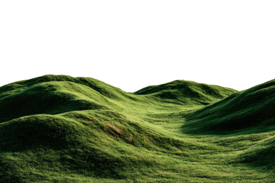 Green hills undulate against a stark, dark backdrop