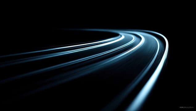 Abstract swirling light trails on a dark background