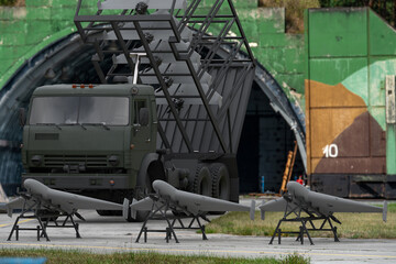 unmanned aerial vehicle in launch positions