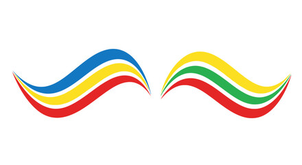 Abstract colorful wave design with vibrant stripes and fluid shapes