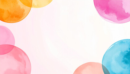 カラフル　水彩フレーム　素材